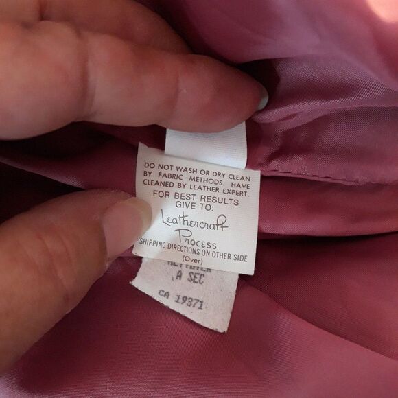 Vtg 80's Leather Suede Open Front Cardigan Boxy Jacket Dusty Mauve Pink Sz L - Picture 10 of 11